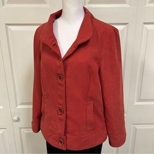 Women Jacket ANN TRINITY Orange/Red Size Medium Buttons